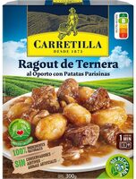 Ragout de ternera al oporto con patatas parisinas
