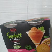 Sorbete de caqui con maracuyá