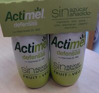 Actimel Fruit&Veg sin azúcar añadido - Manzana, kiwi, pera, piña, espinacas, pepino y espirulina