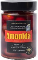 Aceituna negra kalamata aliñada