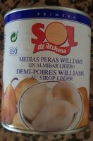 Mitades de pera en almíbar ligero