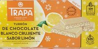 Turrón de chocolate blanco crujiente sabor limón