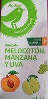 Zumo de melocotón, manzana y uva