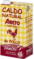 Caldo natural de pollo con jamón