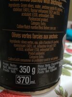 Aceitunas verdes rellenas de anchoa