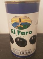 190G Olives Noires Entieres El Faro