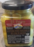 Aceituna verde manzanilla rellena de anchoas