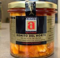 Bonito del norte en aceite de olova con pimiento de Espelette