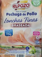 Pechuga de pollo braseada lonchas finas