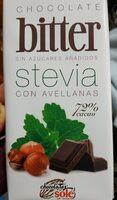 Chocolate bitter con stevia con avellanas