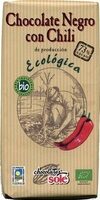 Tableta de chocolate negro con chili 73% cacao