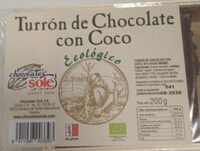 Turrón de chocolate con coco ecológico