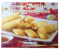 Mini rollitos de primavera con setas