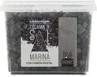 Escamas de sal marina con carbón vegetal