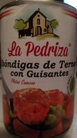 Albóndigas de ternera con guisantes