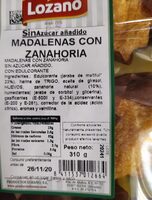 Magdalenas con zanahoria sin azúcar