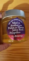 Miel de azahar con polen jalea y propóleo tarro