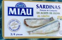 Sardinas frescas de campana en aceite de oliva al limon