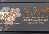 Turrón de chocolate negro con almendras