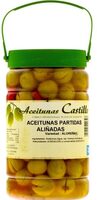 Aceitunas partidas aliñadas