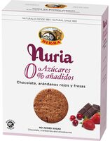 Nuria, galletas de chocolate, arándanos rojos y fresas