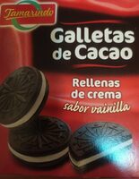 Galletas de cacao rellenas de crema sabor vainilla