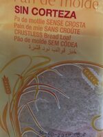 Pan de molde sin corteza