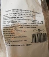 Anneaux d'encornet au point de sel surgelés