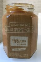 Mermelada de plátano, naranja y galleta