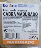 Lonchas de queso de cabra madurado