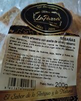 Regañas estilo artesano con aceite de oliva y sesamo