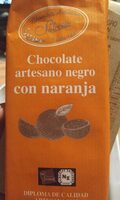 Chocolate artesano negro con naranja