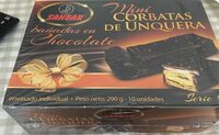 Mini corbatas de unquera bañadas en chocolate