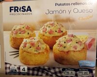 Patatas rellenas de jamón y queso cheddar