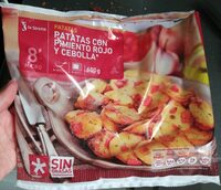 Patatas con pimiento rojo y cebolla