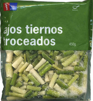 Ajos tiernos troceados