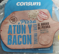 Pizza fresca atún y bacon al horno de piedra