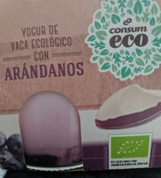 Yogur de vaca ecológico con arándanos