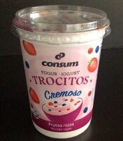 Yogur trocitos cremoso frutos rojos