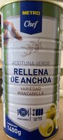 Aceituna Verde Rellena De Anchoa Variedad Manzanilla