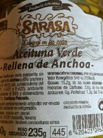 Aceitunas verdes rellenas de anchoa