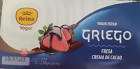 Yogur estilo griego fresa  y crema de cacao