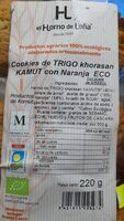 Cookies de trigo khorasan kamut con naranja