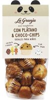 Mini magdalenas con plátano y choco chips