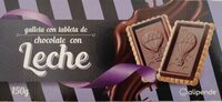 Galleta con tableta de chocolate con leche
