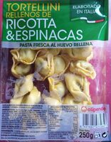 Tortellini rellenos de ricotta y espinacas