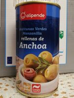 Aceitunas verdes manzanilla rellenas de anchoa
