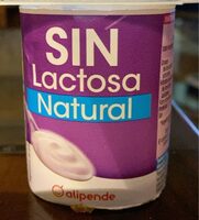 Yogur natural sin lactosa