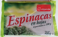 Espinacas en hojas