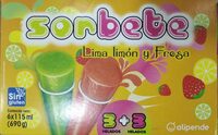 Sorbete Lima limón y Fresa